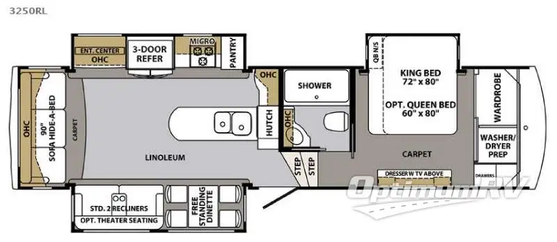 2016 Forest River Cardinal 3250RL Floorplan Photo