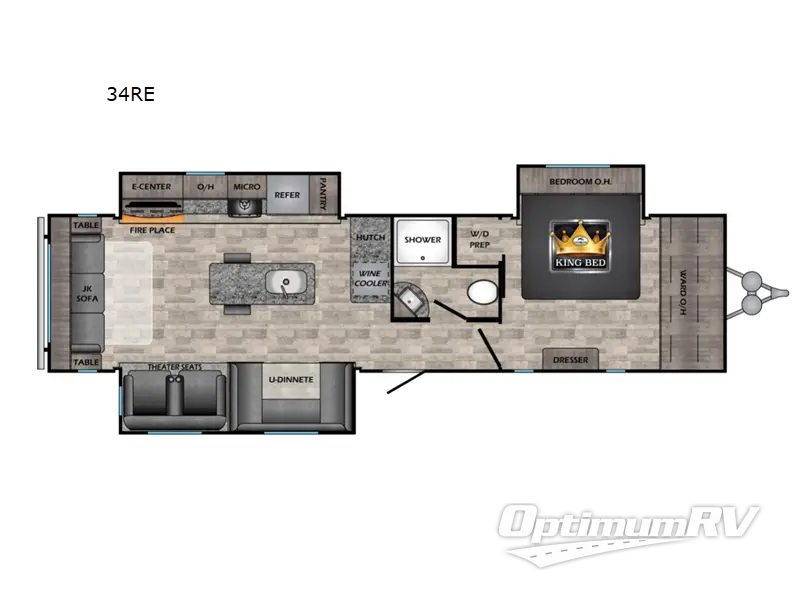 2021 CrossRoads Volante 34RE RV Floorplan Photo