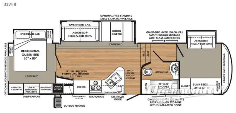 2015 Forest River Wildcat 337FB RV Floorplan Photo