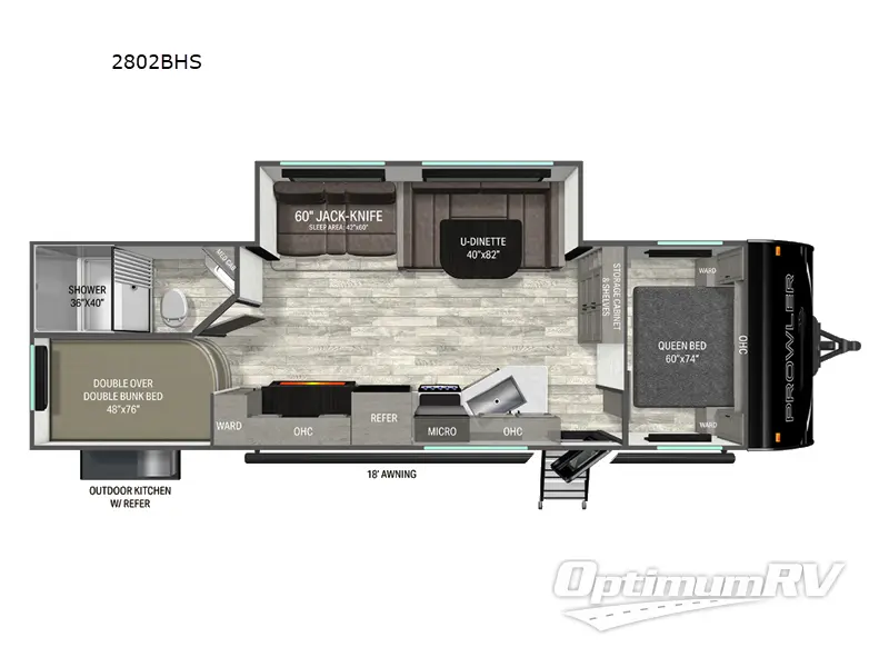 2026 Heartland Prowler 2802BHS Floorplan Photo