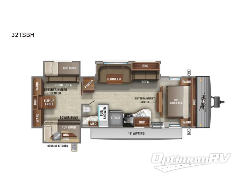 2021 Jayco Jay Flight 32TSBH RV Floorplan Photo