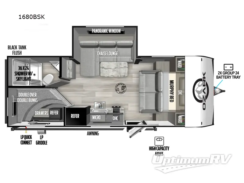 2024 Forest River Ozark 1680BS RV Floorplan Photo