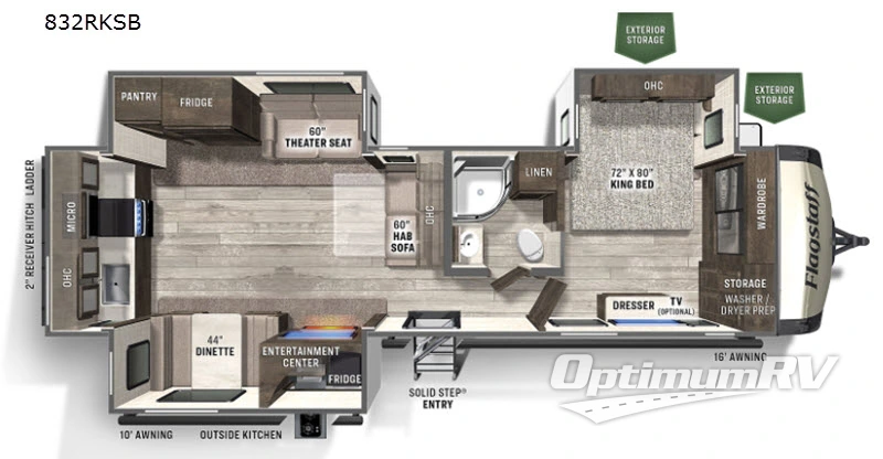 2021 Forest River Flagstaff Classic 832RKSB RV Floorplan Photo