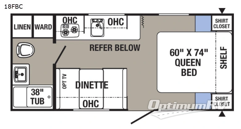 2018 Palomino Puma XLE Lite 18FBC RV Floorplan Photo