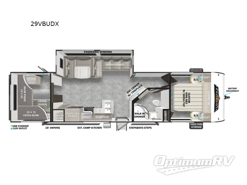 2024 Forest River Wildwood 29VBUDX Floorplan Photo