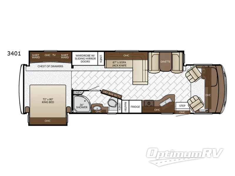 2017 Newmar Bay Star 3401 RV Floorplan Photo