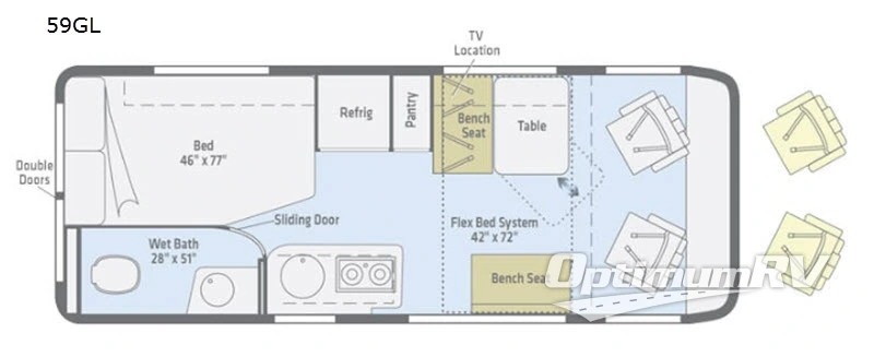 2019 Winnebago Travato 59GL Floorplan Photo
