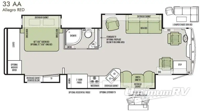 2016 Tiffin Allegro RED 33 AA Floorplan Photo