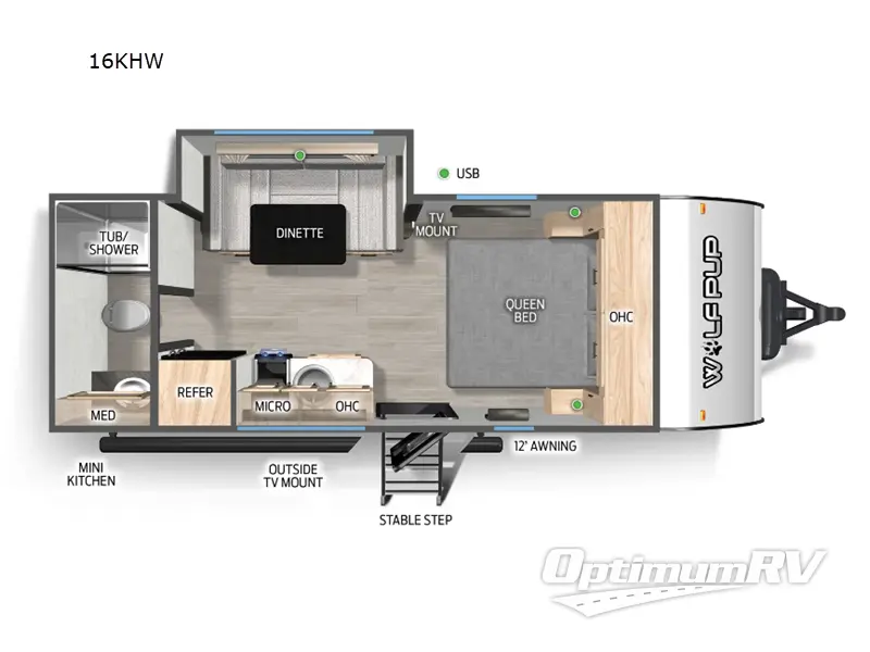 2026 Forest River Cherokee Wolf Pup 16KHW RV Floorplan Photo