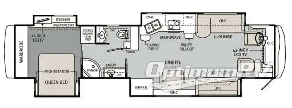 2012 Monaco Diplomat 43PDQ Floorplan Photo