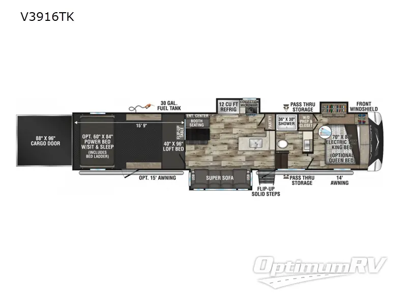 2022 KZ Venom V-Series V3916TK Floorplan Photo