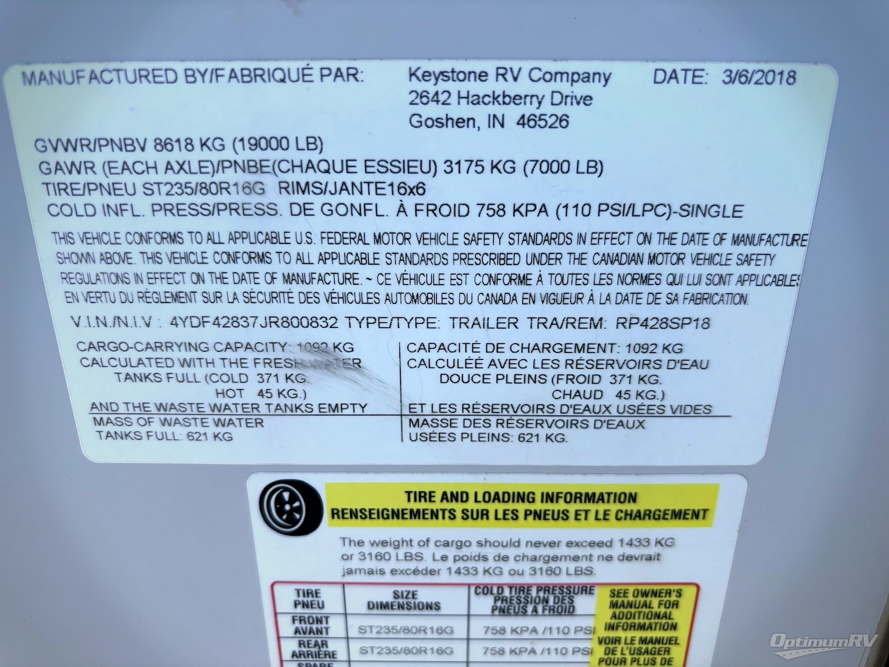 2018 Keystone Raptor 428SP Photo 15