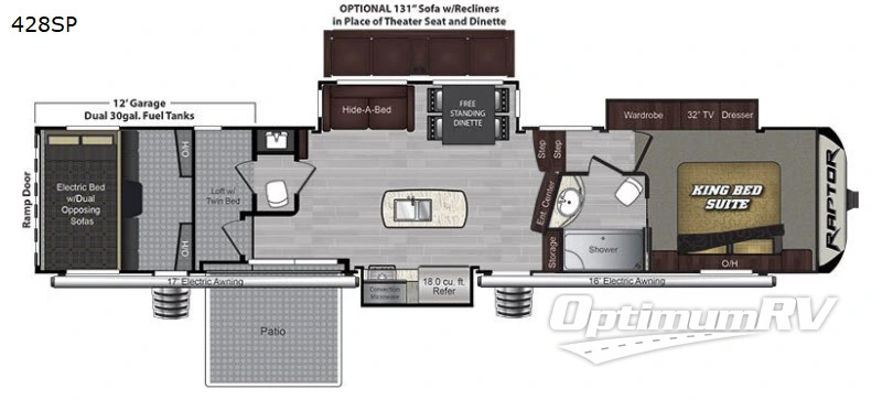 2018 Keystone Raptor 428SP Floorplan Photo