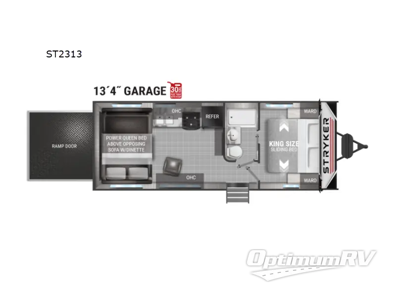 2022 Cruiser Stryker ST2313 RV Floorplan Photo