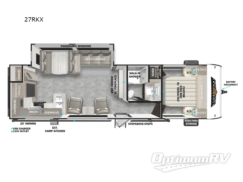2024 Forest River Wildwood 27RKX Floorplan Photo