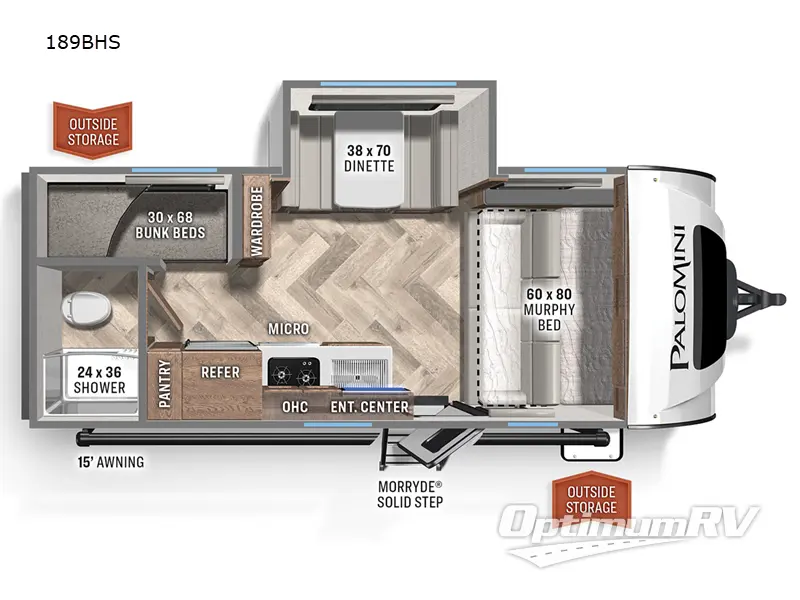 2022 Palomino PaloMini 189BHS RV Floorplan Photo