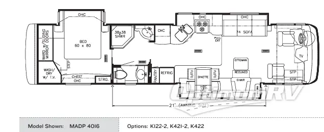 2004 Newmar Mountain Aire 4016 RV Floorplan Photo