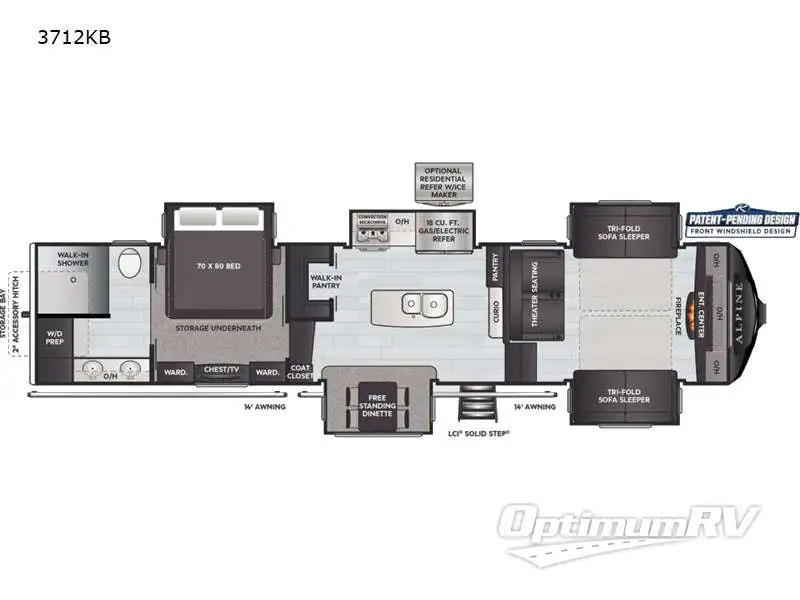 2021 Keystone alpine 3712KB Floorplan Photo