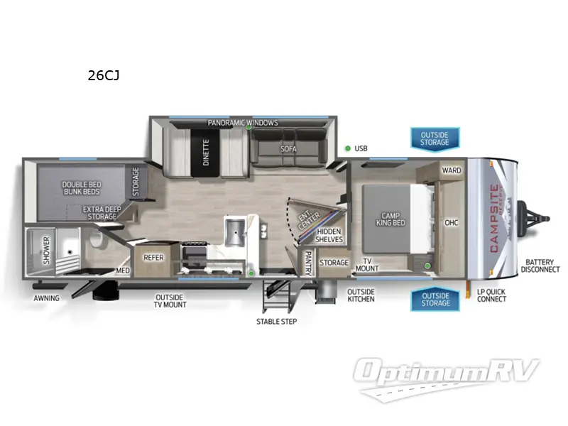 2026 Forest River Campsite Reserve 26CJ RV Floorplan Photo
