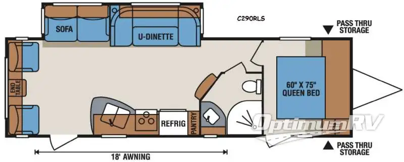2016 KZ Spree Connect C290RLS RV Floorplan Photo