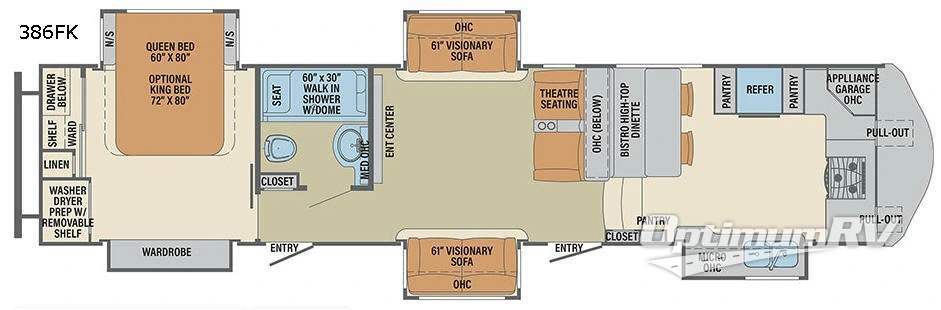 2018 Palomino Columbus F386FK RV Floorplan Photo