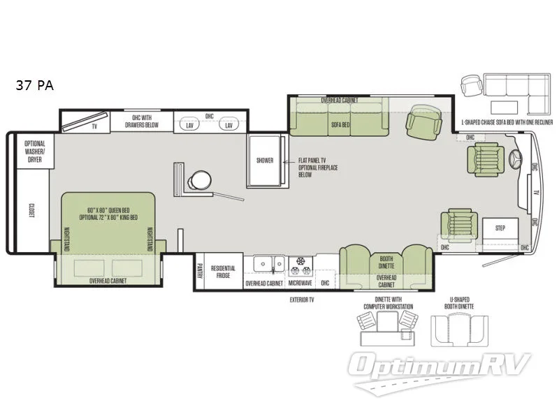 2019 Tiffin Allegro RED 37PA RV Floorplan Photo