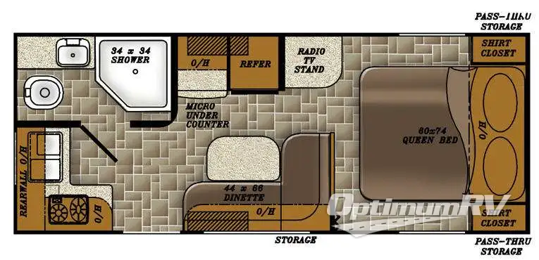 2012 Gulf Stream Visa 19 RGU Floorplan Photo