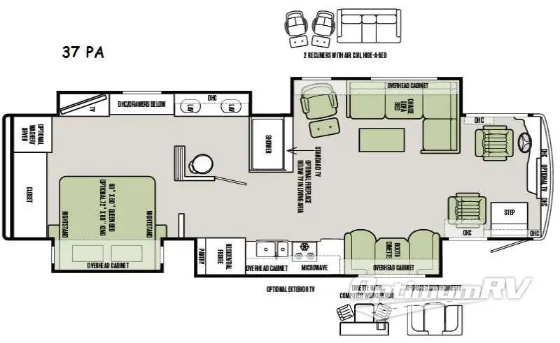 2015 Tiffin Allegro RED 37 PA Floorplan Photo