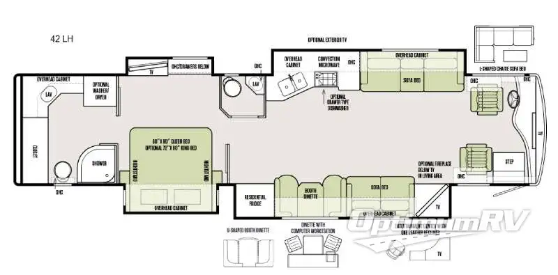 2016 Tiffin Phaeton 42LH RV Floorplan Photo