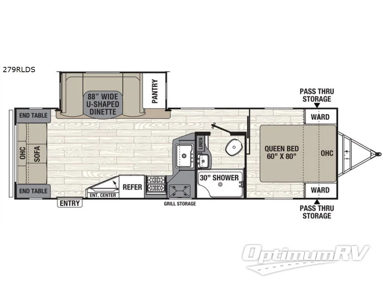 2018 Coachmen Freedom Express Ultra Lite 279RLDS RV Floorplan Photo