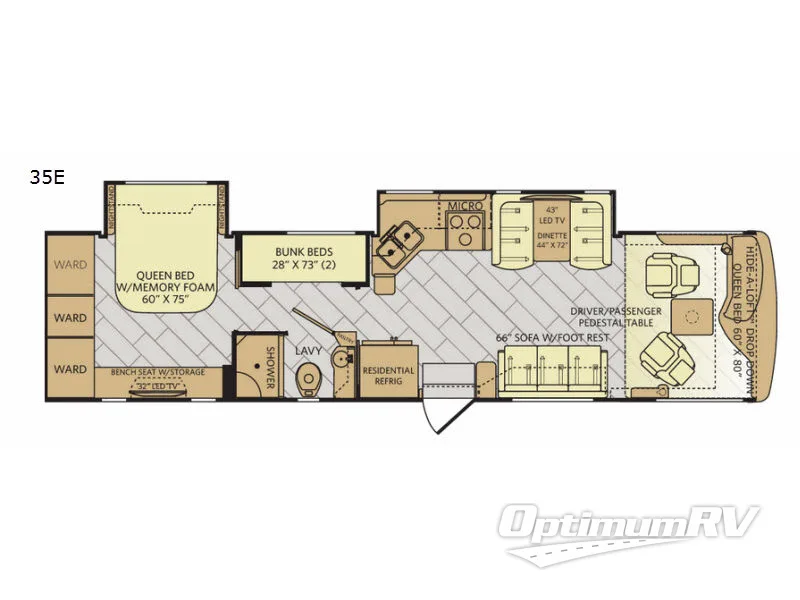 2017 Fleetwood Pace Arrow 35E RV Floorplan Photo