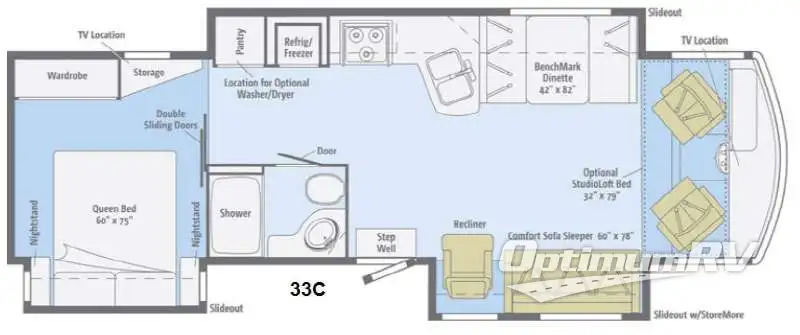 2014 Winnebago Sightseer 33C Floorplan Photo