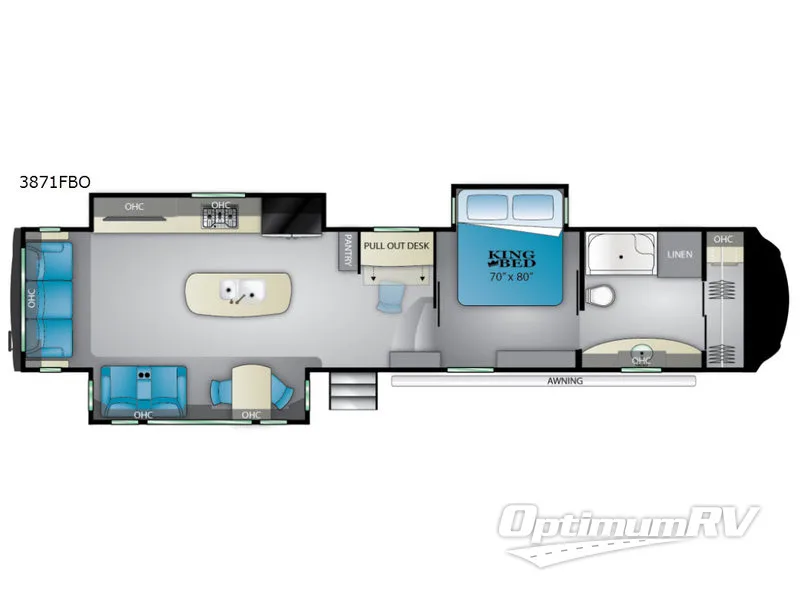 2019 Heartland Bighorn 3871FBO RV Floorplan Photo