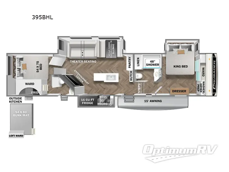 2025 Prime Time Crusader 395BHL Floorplan Photo