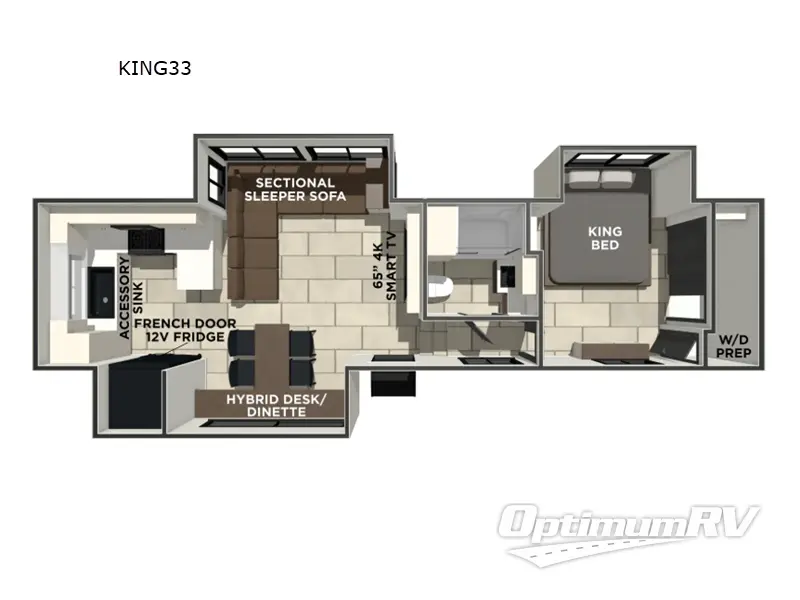 2026 Prime Time Crusader KING33 RV Floorplan Photo