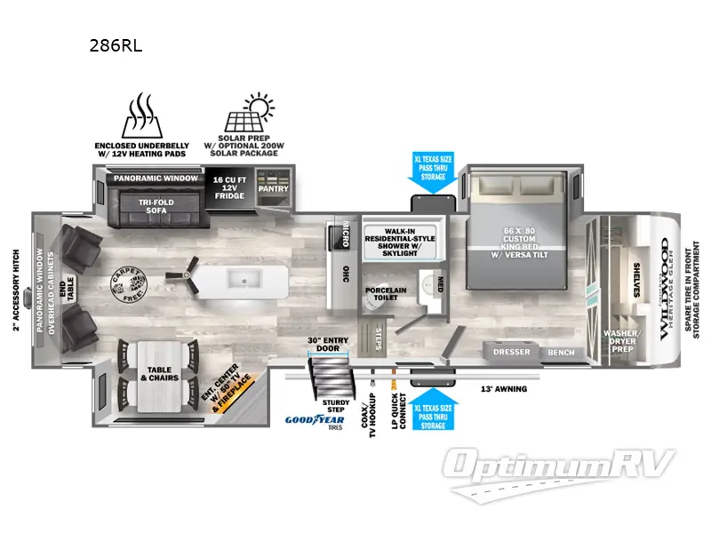 2024 Forest River Wildwood Heritage Glen 286RL Floorplan Photo
