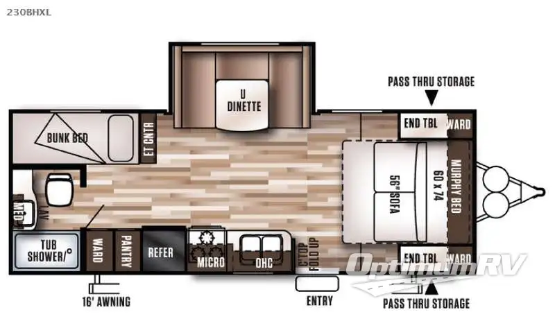2016 Forest River Wildwood X-Lite 230BHXL RV Floorplan Photo