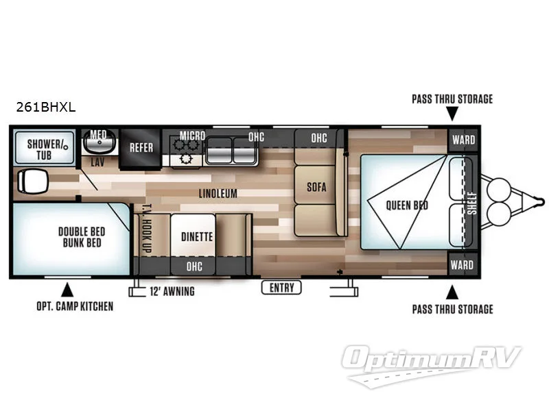 2017 Forest River Wildwood X-Lite 261BHXL RV Floorplan Photo