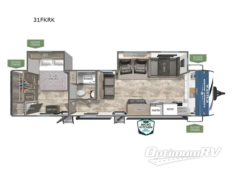 2026 Forest River Puma 31FKRK RV Floorplan Photo