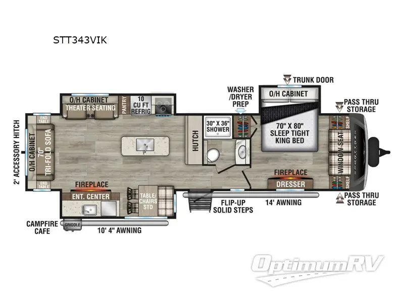 2026 Venture SportTrek Touring Edition STT343VIK RV Floorplan Photo