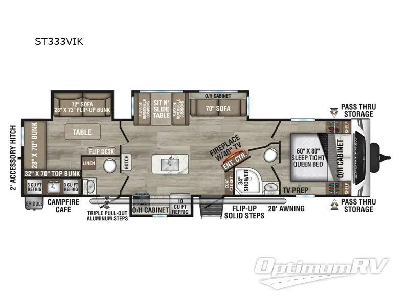 2026 Venture SportTrek ST333VIK RV Floorplan Photo