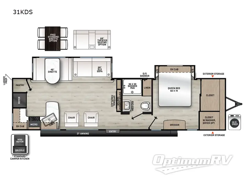 2024 Forest River Aurora 31KDS Floorplan Photo