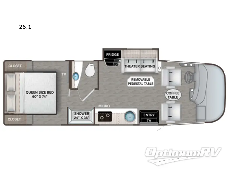 2025 Thor Axis 26.1 RV Floorplan Photo