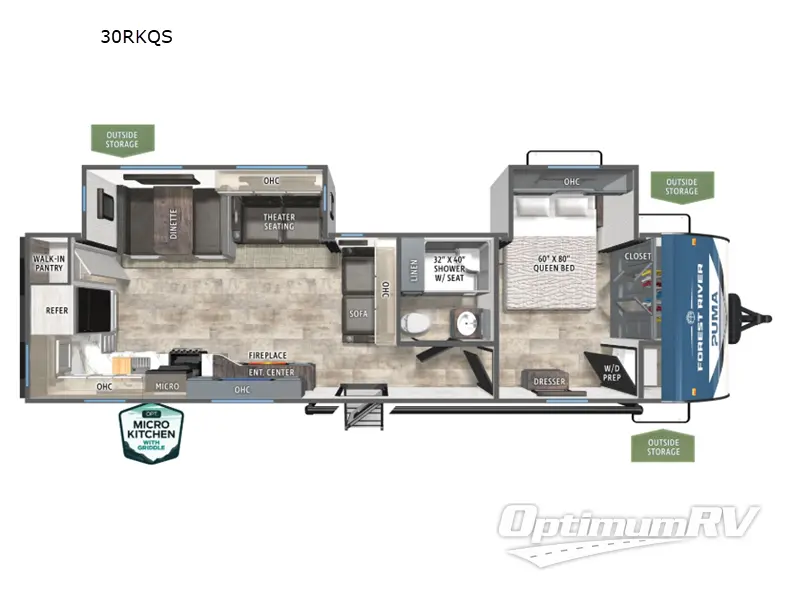 2026 Forest River Puma 30RKQS RV Floorplan Photo
