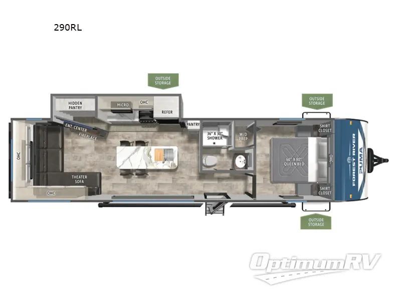 2026 Forest River Puma 290RL Floorplan Photo