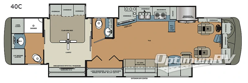 2018 Forest River Berkshire XL 40C RV Floorplan Photo