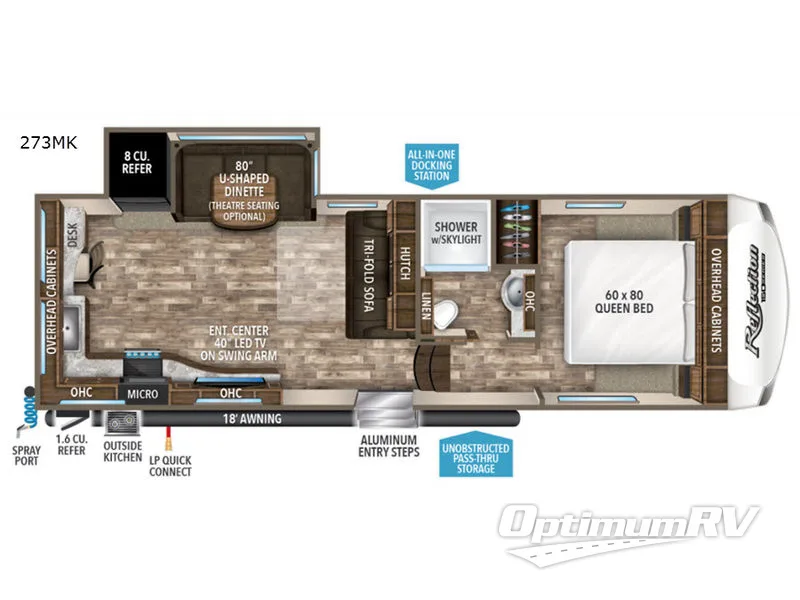 2019 Grand Design Reflection 150 Series 273MK Floorplan Photo