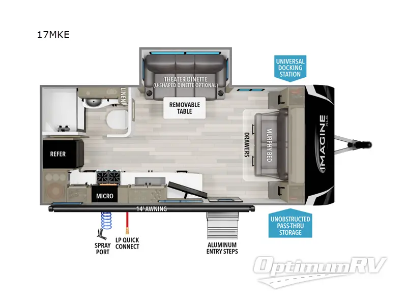 2024 Grand Design Imagine XLS 17MKE RV Floorplan Photo