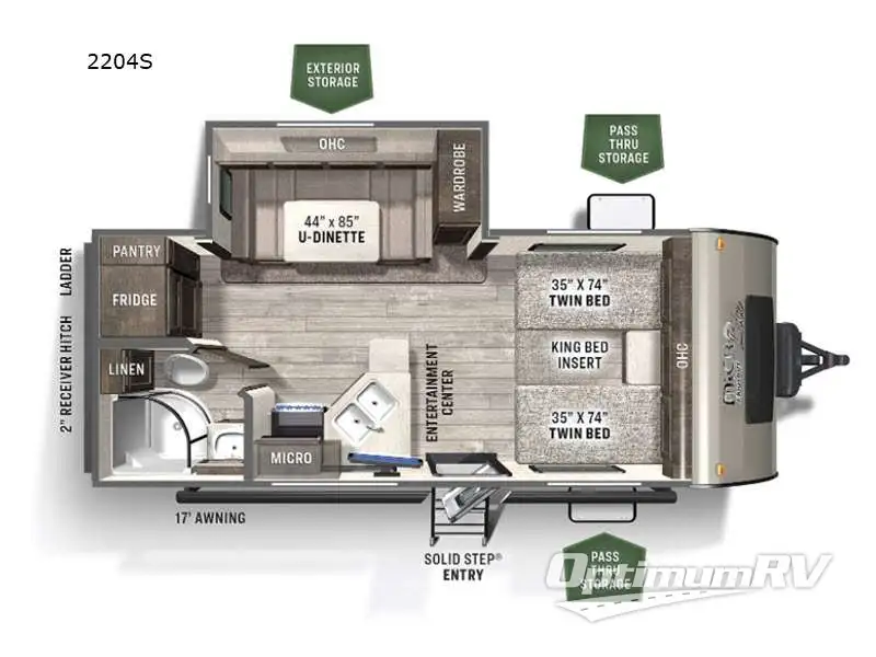 2021 Forest River Rockwood Mini Lite 2204S RV Floorplan Photo