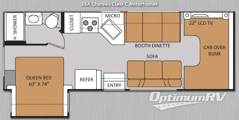 2014 Thor Chateau 26A RV Floorplan Photo